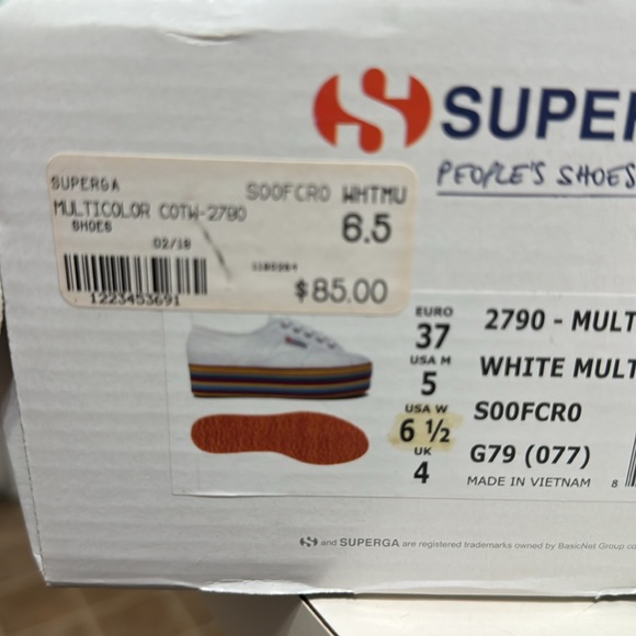 Superga white multicolored platform tennis. 6.5 - Picture 6 of 6